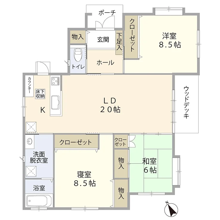 熱海市伊豆山　売平屋戸建の間取り